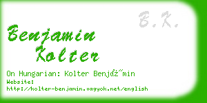 benjamin kolter business card